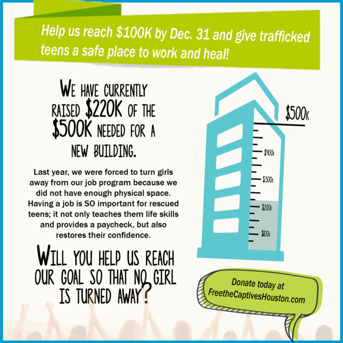 Give Today and Help Rescue Teens of out Human Trafficking!